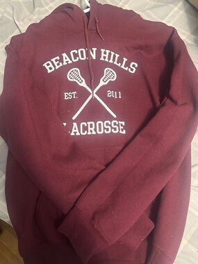 Lacrosse Maroon Hoodie Sweater